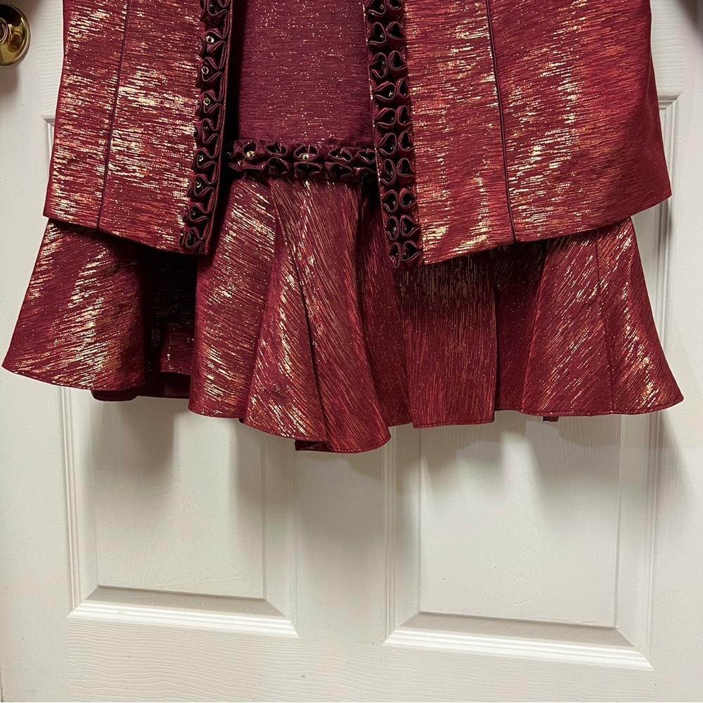 Milano Shimmering Metallic Striped Skirt Set - Picture 12 of 16